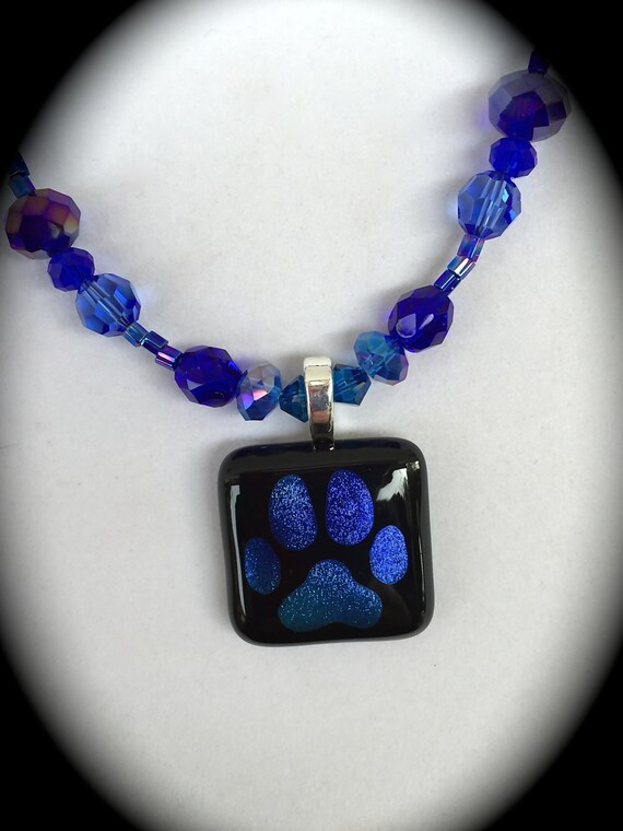 BLUE DOG Lovers GLITTERBOMB Necklace by WhimsicalMystical on Etsy