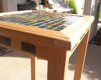 Accent Table - Inlayed Glass Deco Tile