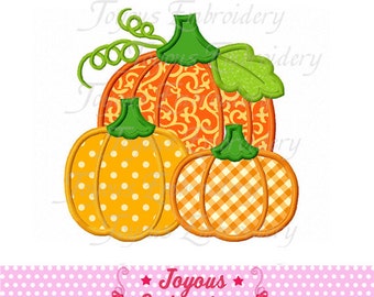 Instant Download Three Pumpkins Applique Embroidery Design NO:1633