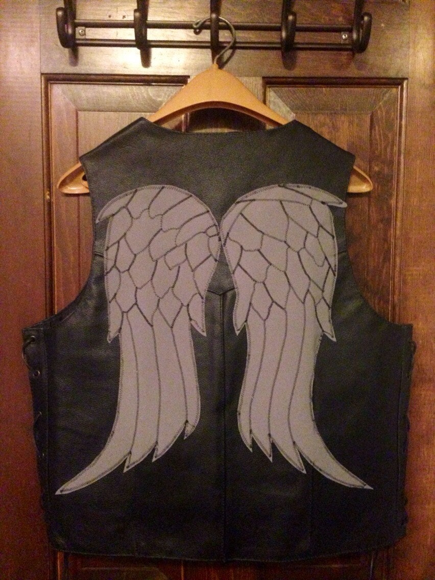 Angel Wing Leather Motorcycle Vest