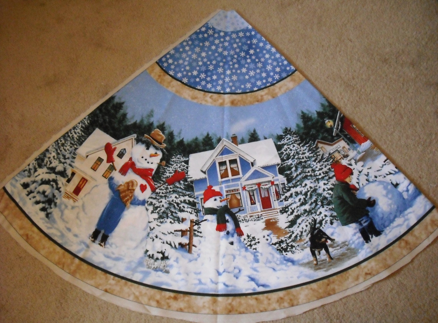 fabric christmas tree skirt panels sloane prints snow days 2 fabric christmas tree skirt panels sloane prints snow days 2