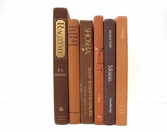 Shabby Elegant / Earthy Vintage Books/ Book Decor/Decorative Books/Book Bundle /Instant Library / Wedding Decor / Home Decorating/Photo Prop