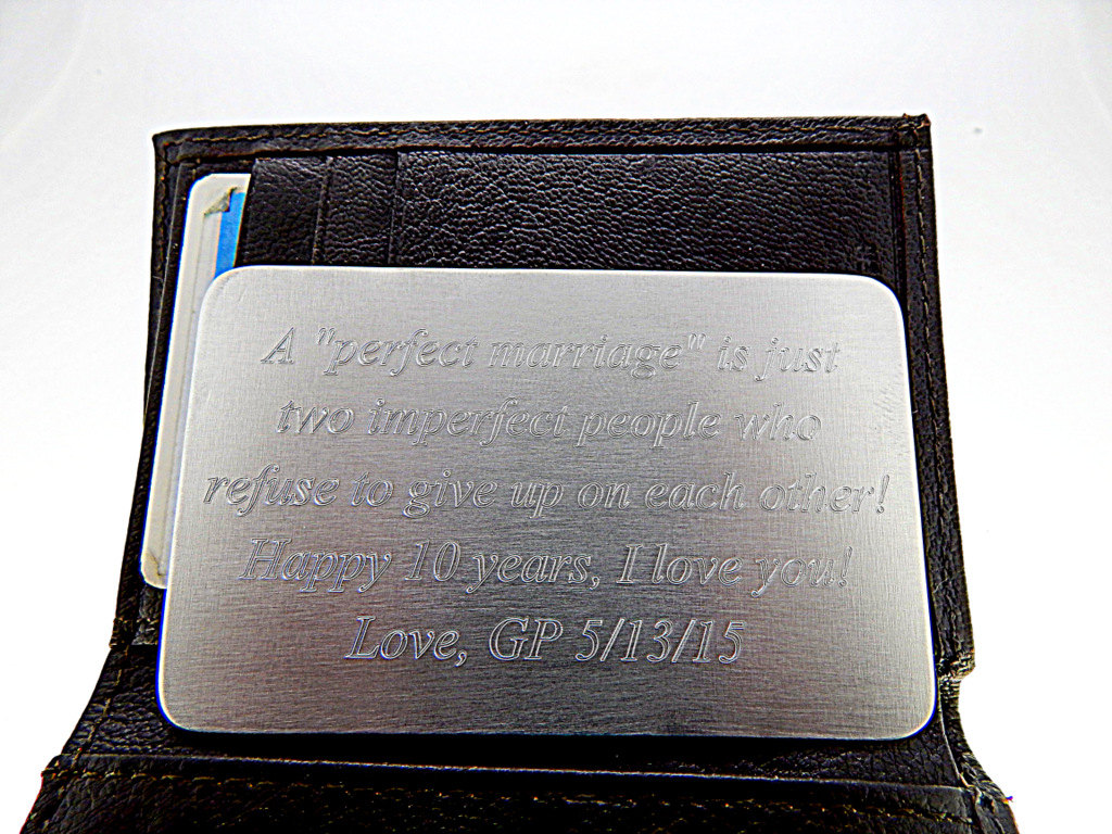 Wallet Insert Handmade Engraved Aluminum by SnappinEngraving