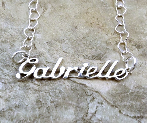 Sterling Silver Name Necklace Gabrielle on Sterling Silver