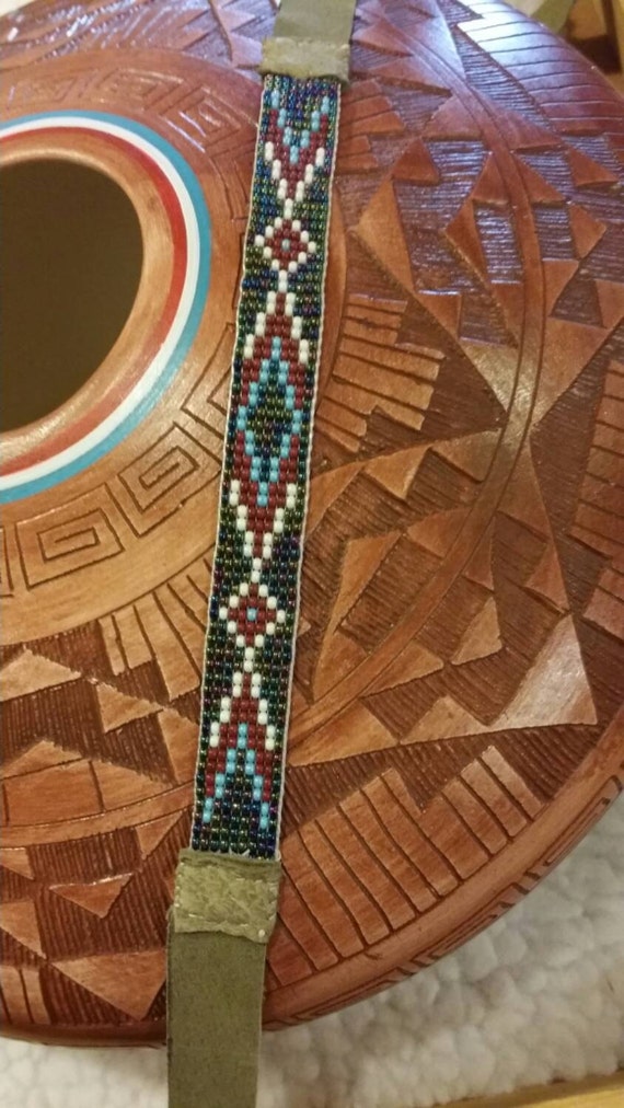 Navajo Rug pattern beaded loom bracelet handmade on the by natutal