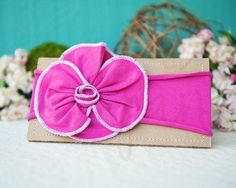 Ema Jane - Shabby Chic Headband (Fuchsia Rosette on Fuchsia)