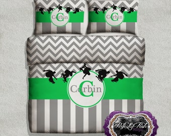 Skateboard Theme Bedding Custom Design and Personalized Comforter or Duvet with Monogram