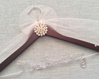 Bridal Hanger, Wedding Shower Gift, Wedding Dress Hanger, Jewels & Rhinestone Hanger