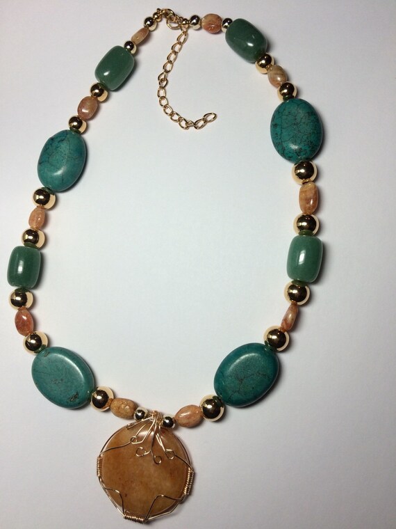 Wire stone necklace Clearance