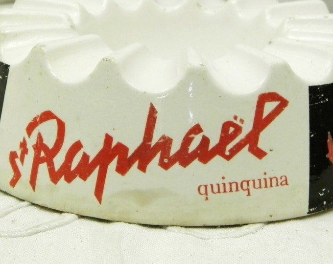 Vintage French Mid Century St Raphael Ceramic Ashtray, 1960 Retro Bistro Café Decor, 60s /50s Smoking Ash Tray from France, Brocante