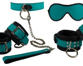 Pick From 12 Colors Leather Bondage gear Kit, Leather BDSM Cosplay Costume kit