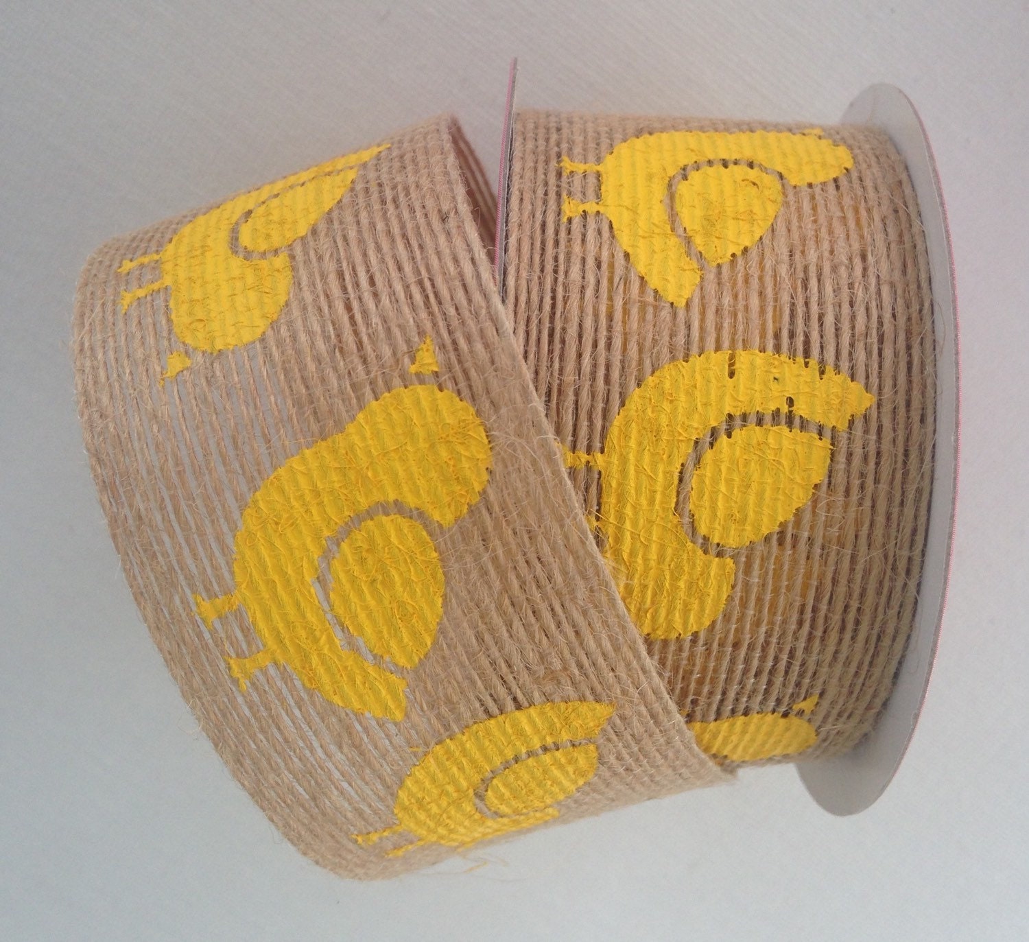 Yellow Duck Burlap Ribbon Jute Ribbon Spring Ribbon Easter