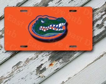 Orange Florida GATORS Design on 6" x 12" Aluminum License Plate