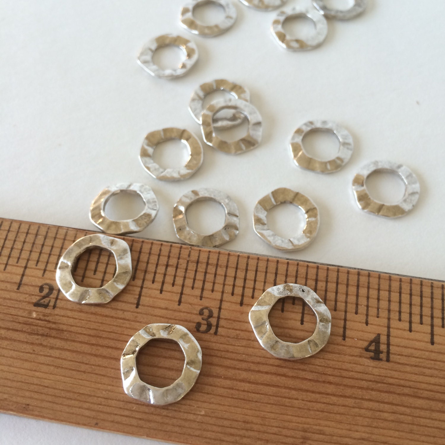 Large Textured O Rings Hammered Jump Rings Fancy Jump Rings