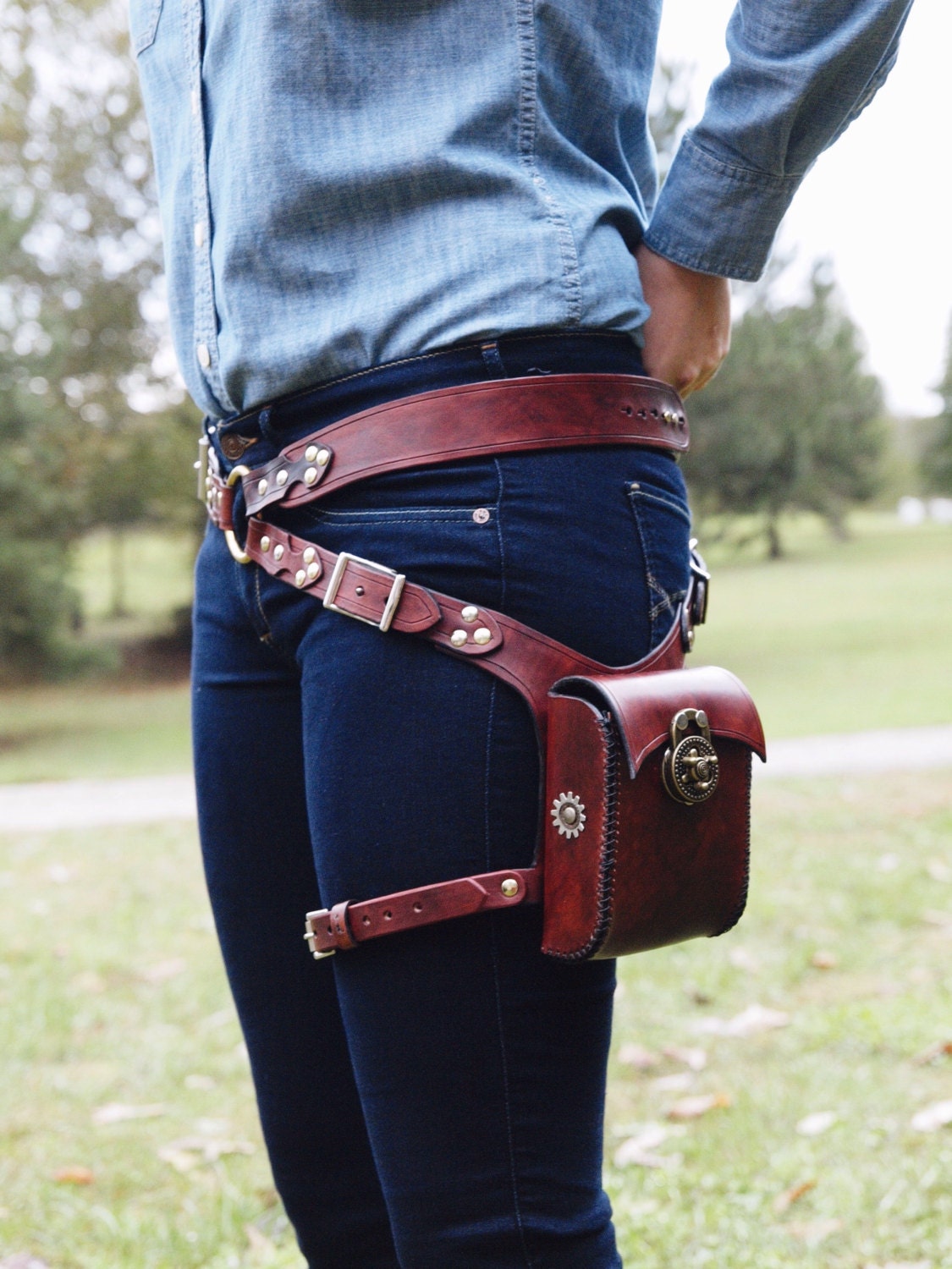 leather hip holster bag