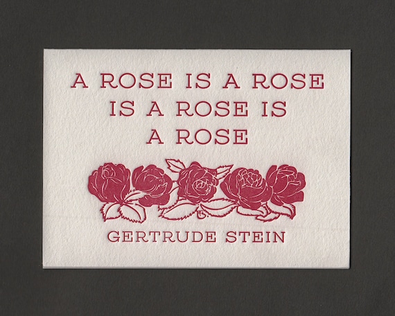 A Rose is a Rose is a Rose is a Rose Gertrude Stein by 2CrowPress