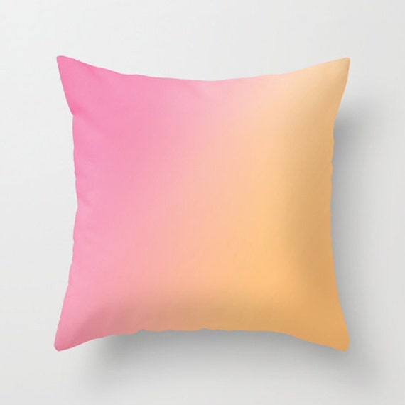 Items similar to Ombre Pink to Orange Pillow Cover Cover Only