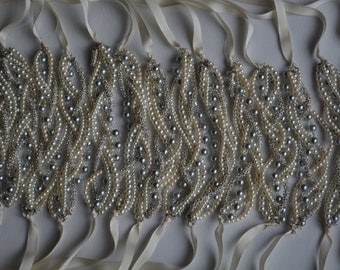 Rhinestone and Pearl Bridesmaid Necklace Set with Pearl Earrings,