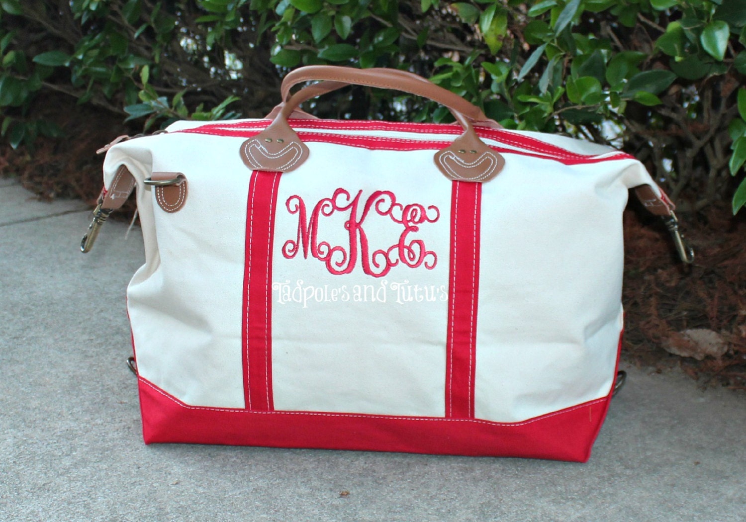 Monogrammed Canvas Weekender Bag Several by TadpolesandTutusBout