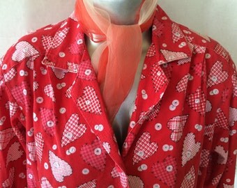 red love heart blouse