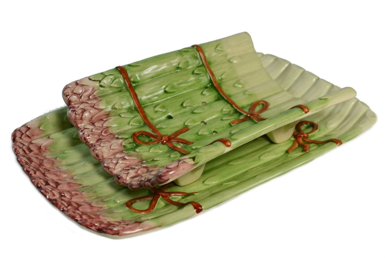 Asparagus Serving Dish on Platter Vintage by LavishShoestring