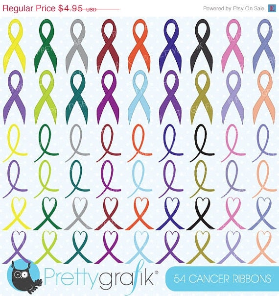 80% OFF SALE 54 cancer ribbon clipart commercial use, vector graphics, digital clip art, digital images - CL504 Il_570xn