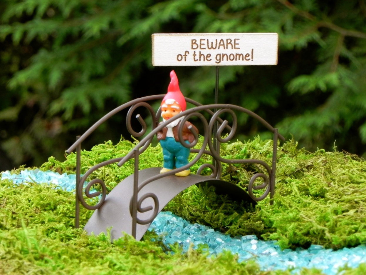Miniature Garden Bridge gnome fairy garden accessories rustic