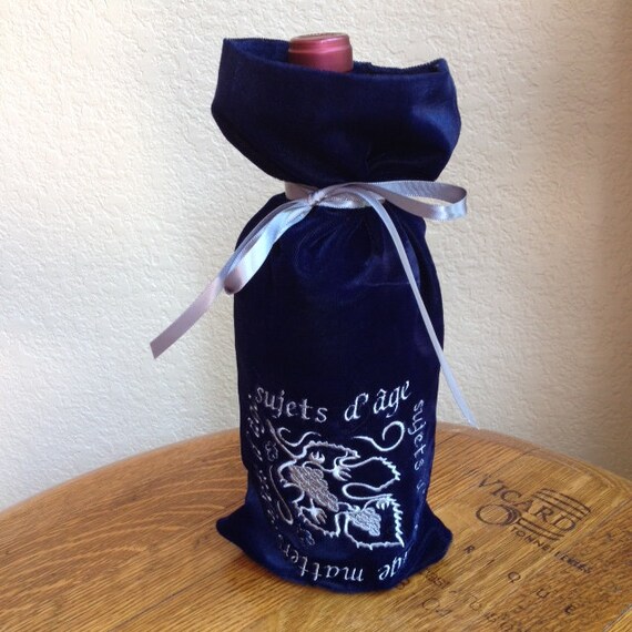 embroidered wine bags