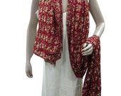 Women's Party Wear Stole Chakra Ethnic Hand Maroon Embroidered Meditation Shawl