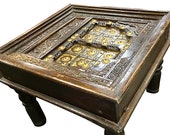 indian Coffee Table Antique Furniture // Vintage Side Table // Rustic Coffee Table