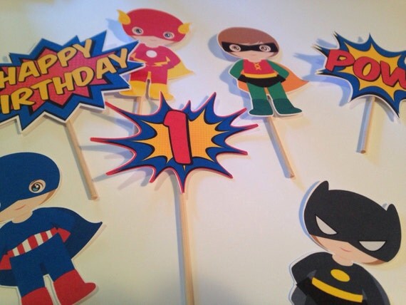 Super Hero Toppers x12 Super Hero Toppers x12