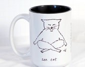 ON SALE Zen Cat Coffee or Tea Mug - Cat Mug - Cat Lover Gift