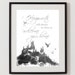 art print hogwarts quote harry potter black and white