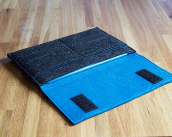 iPad Mini Case / iPad Mini Sleeve / iPad Mini Wallet - Choice of Outer and Inner Colours - 100% Wool Felt