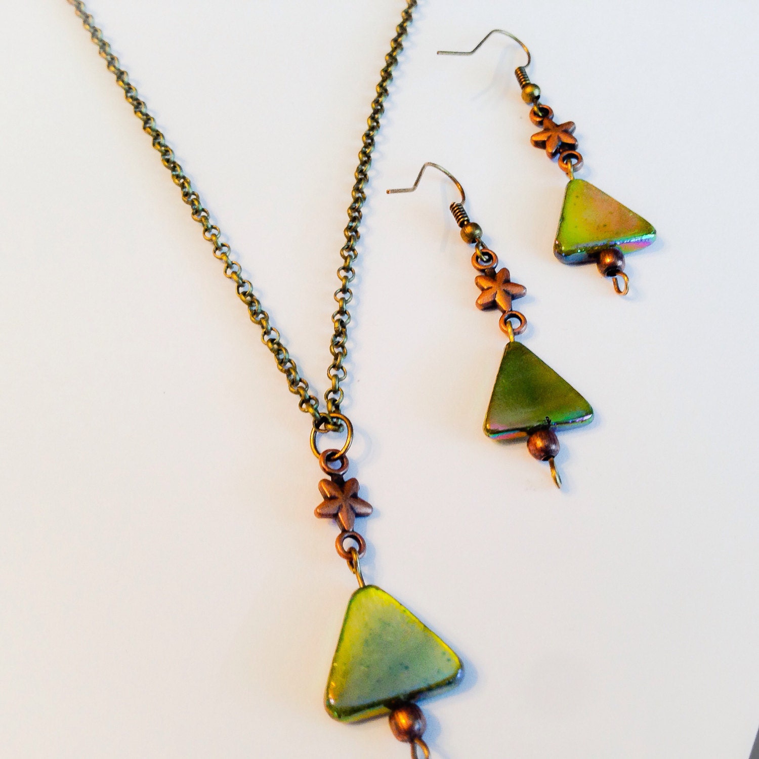 christmas tree necklace and earrings set christmas tree necklace and earrings set
