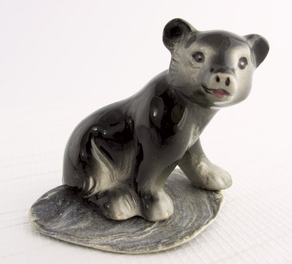 ceramic black bear figurine