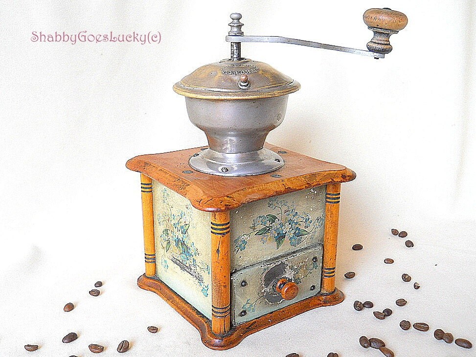 Antique German Leinbrocks coffee grinder mill about 1900 hand