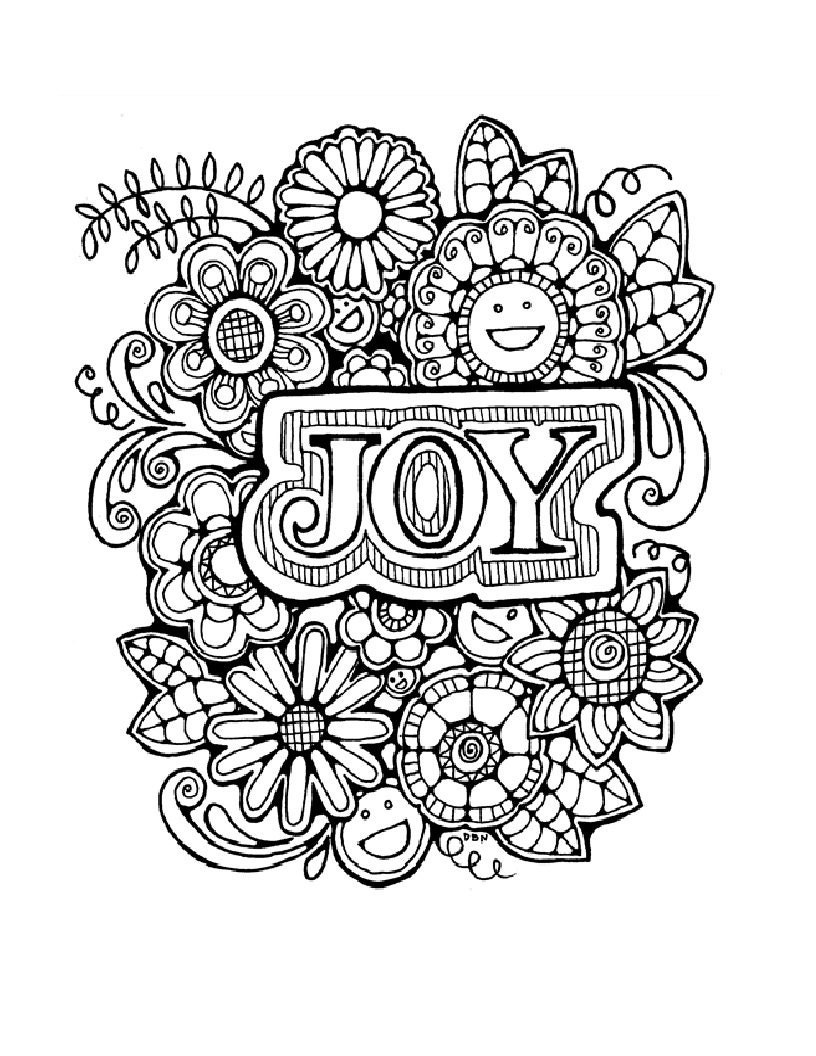 Download Adult Colouring Page:Original Hand Drawn Art in Black and