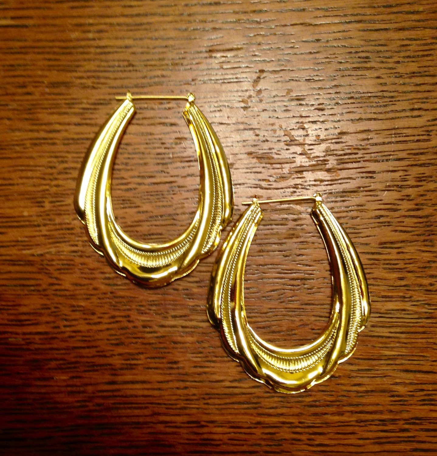 90s Fancy Golden Bamboo Earrings