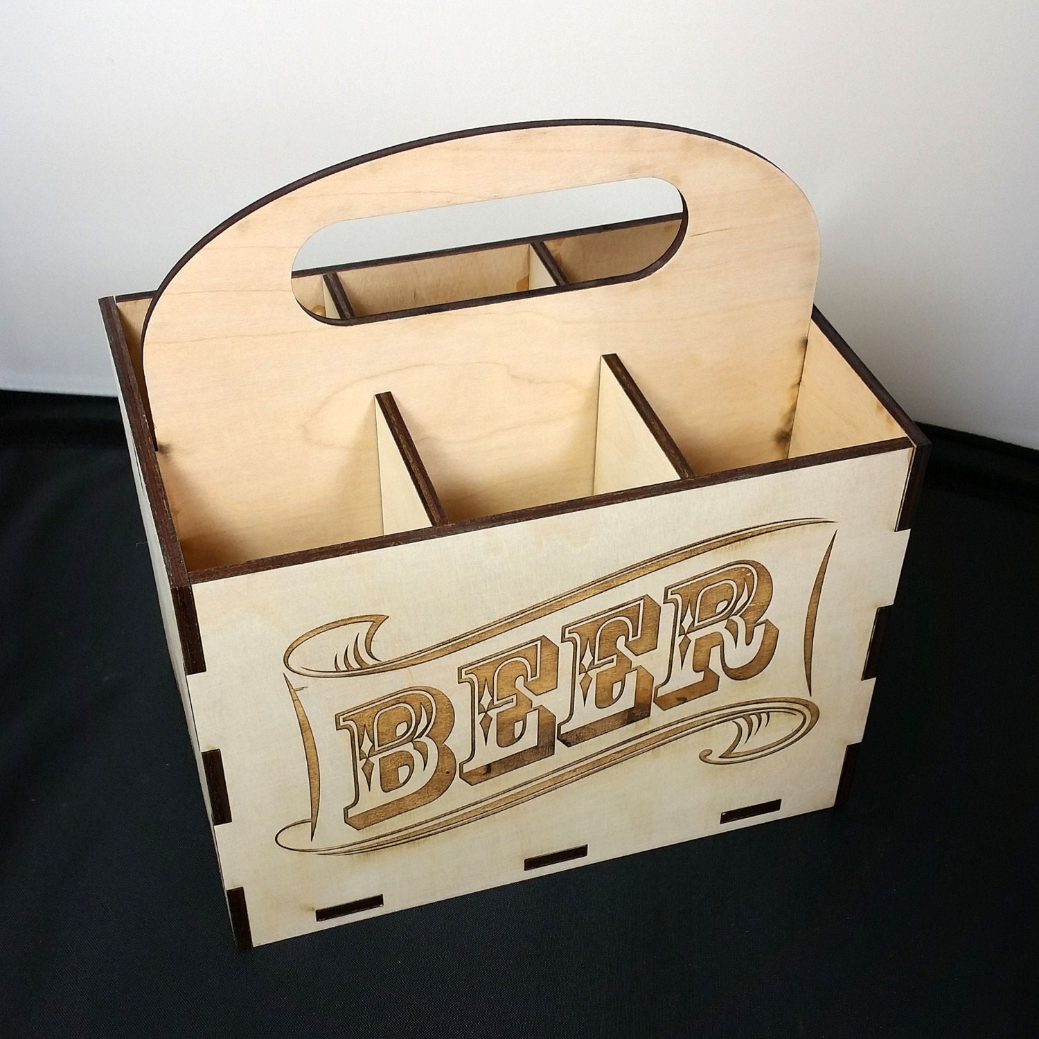 BEER CASE 6 pack laser cut wood