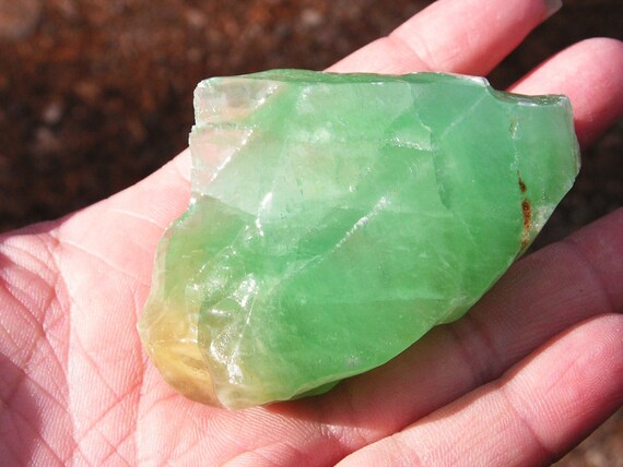 Green Calcite crystal mineral raw natural gemstone by CrystalClan