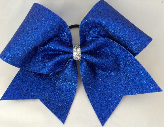 Cheer Bow Royal Blue Glitter by FullBidBows on Etsy