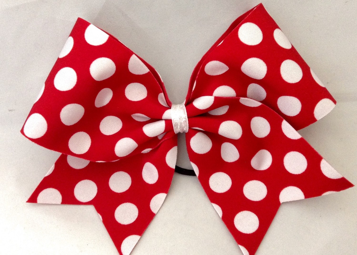 Cheer Bow Red and White Polka Dot by FullBidBows on Etsy