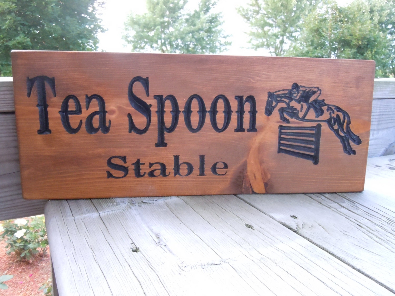 Stable Name Sign Personalized Custom Carved Barn Engraved