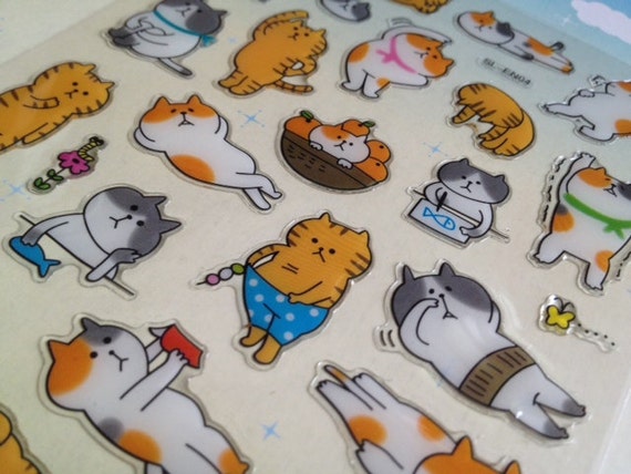 Cat Daily Life Sticker Lazy Cat Meow Meow Keep Fit Cat Flower