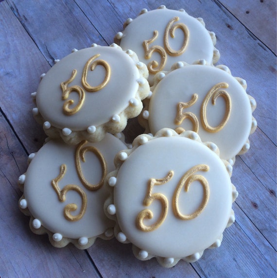 Items similar to 50th Anniversary Monogram Sugar Cookies (1Dozen) on Etsy