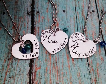 Mother Daughter jewelry set- personalized jewelry-custom jewelry- personaized mom necklace- daughter necklace
