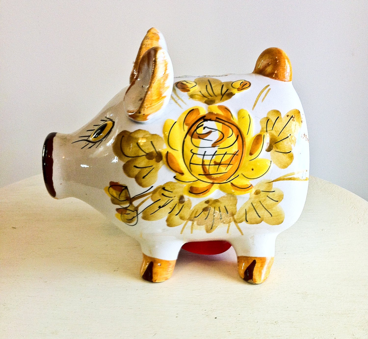 Vintage Italian Ceramic Piggy Bank Made in Italy
