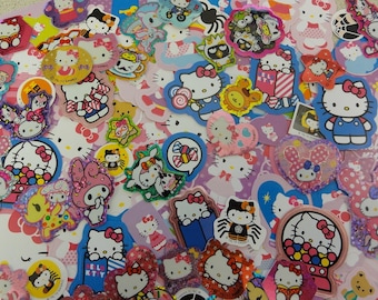 GRAB Bag: 60 pcs Sanrio HELLO KITTY Flake Stickers Sack My Melody Little Twin Stars Cute Party Favor Embellishment confetti Gift girl