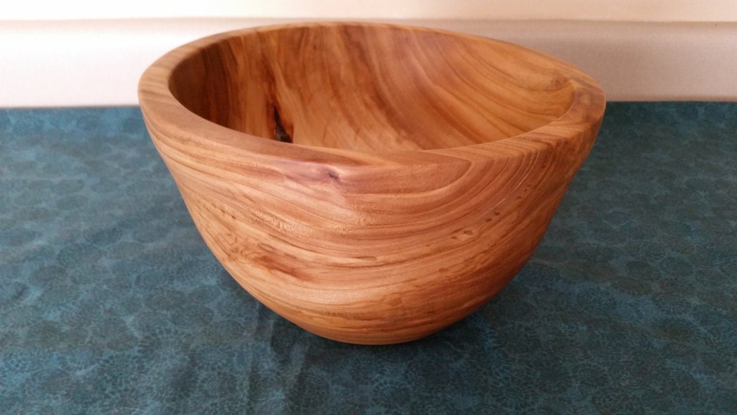 Beautiful Hand Turned Elm Bowl Unique Wood Centerpiece